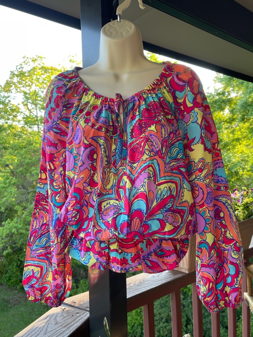 Lilly Pulitzer 100% Silk Colorful Sea Life Print Spring-Summer Top Sz Small